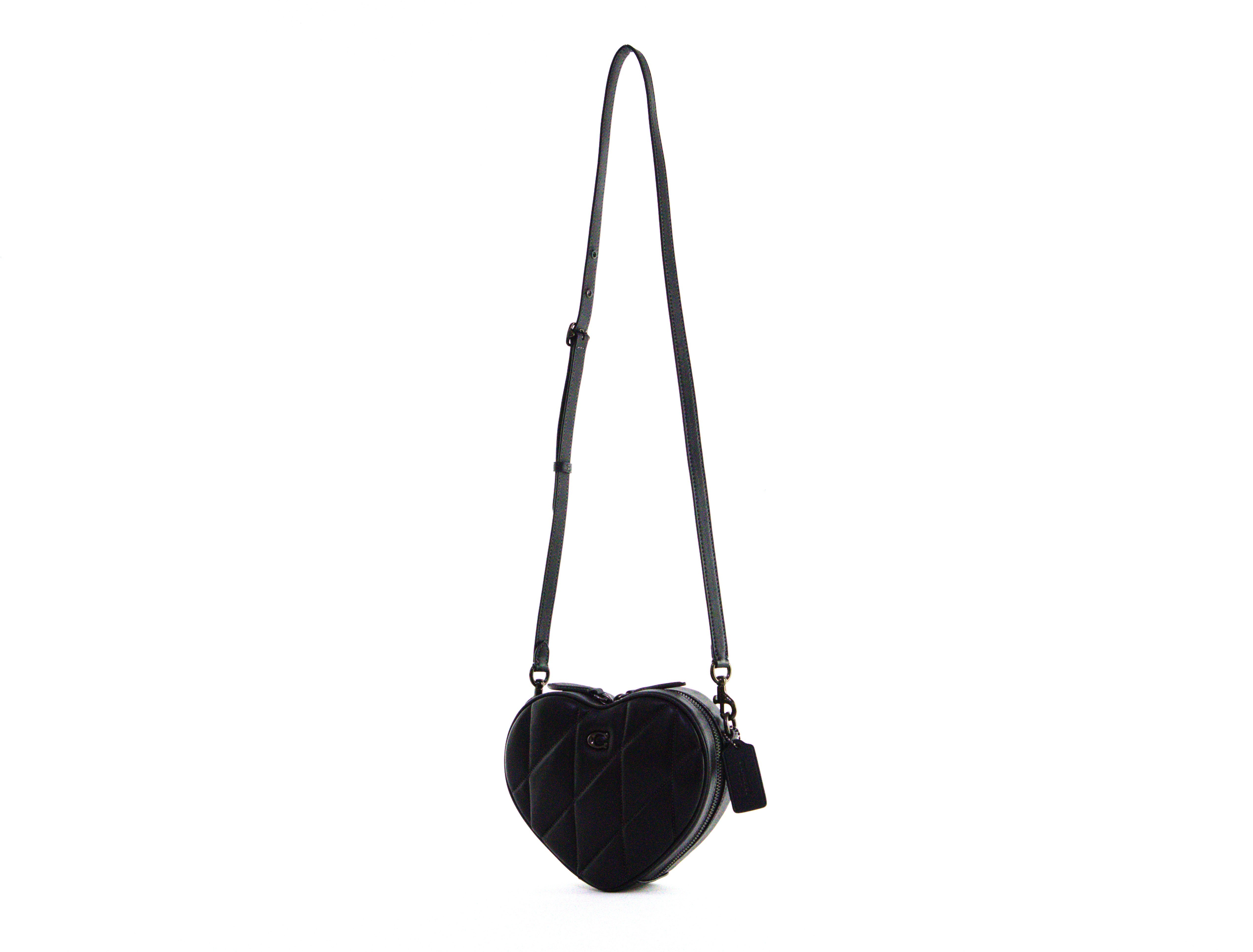 Coach Quilted Leather Heart Crossbody - Black