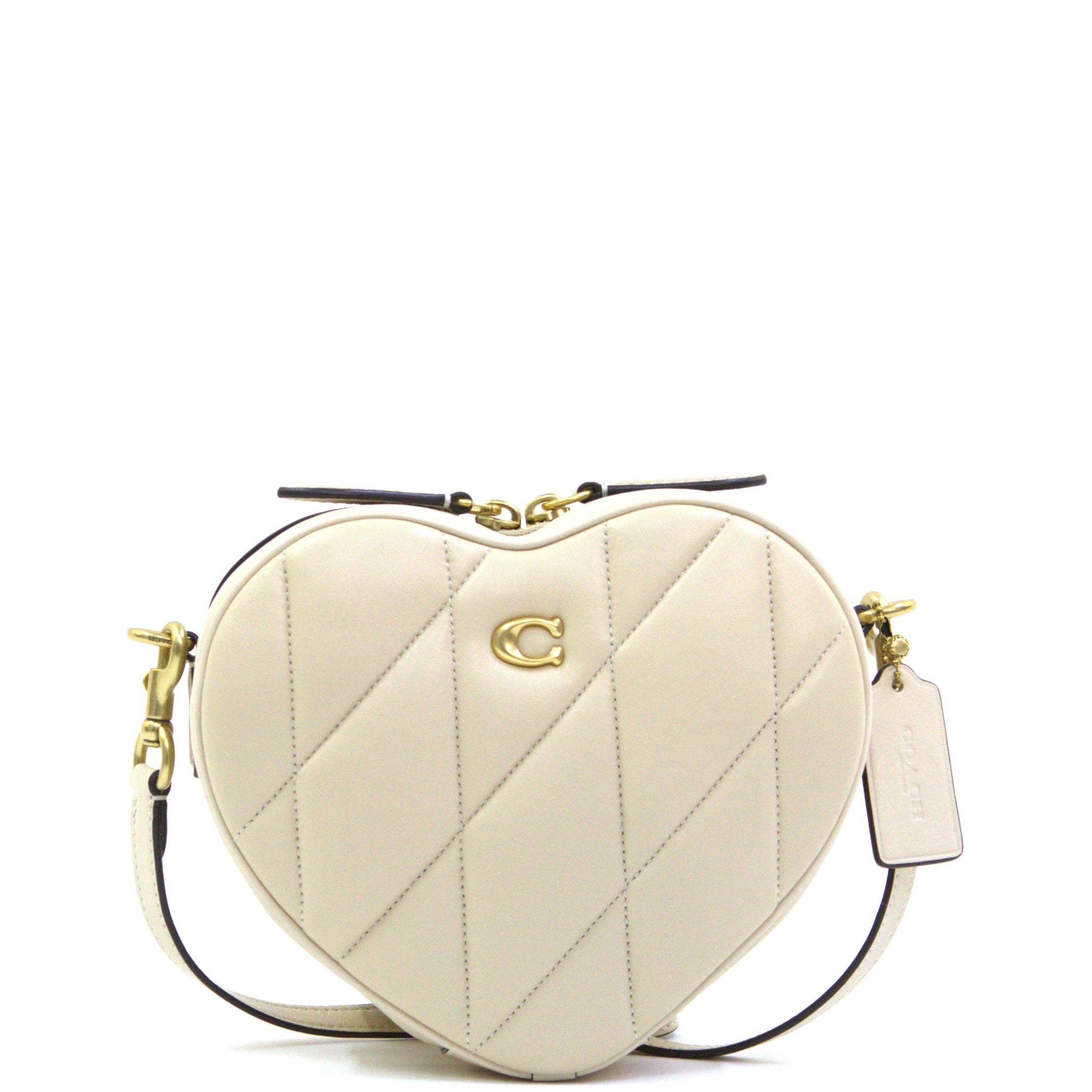 Coach Quilted Leather Heart Bag - Ivory