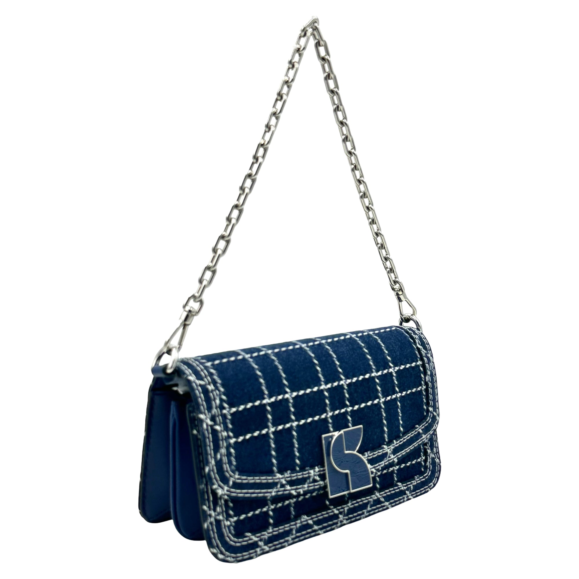 Kate Spade New York Dakota Denim Check Convertible Crossbody Bag -  Indigo