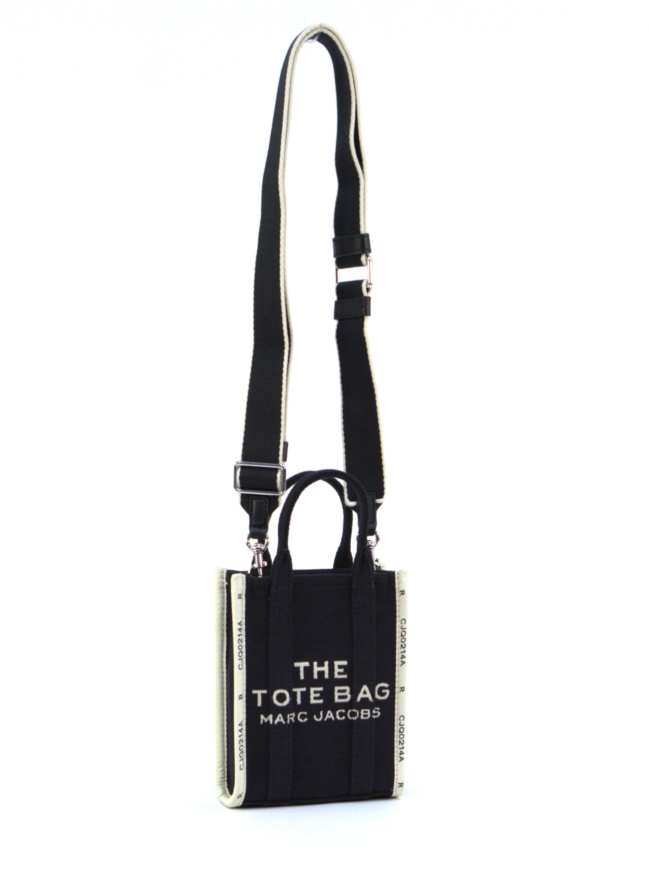Marc Jacobs The Jacquard Mini Tote Bag Crossbody- Black