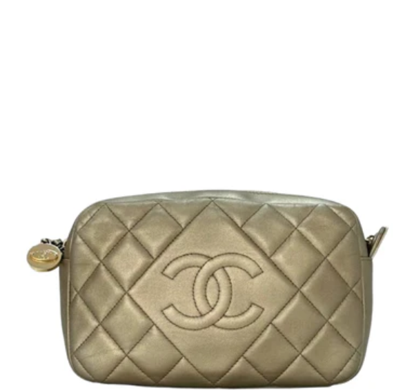 Chanel Quilted Leather Camera Bag Ivory-Beige