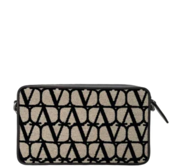 Valentino Garavani Toile Iconographe Shoulder Bag-Beige/ Black/ Brown - Pristine Condition