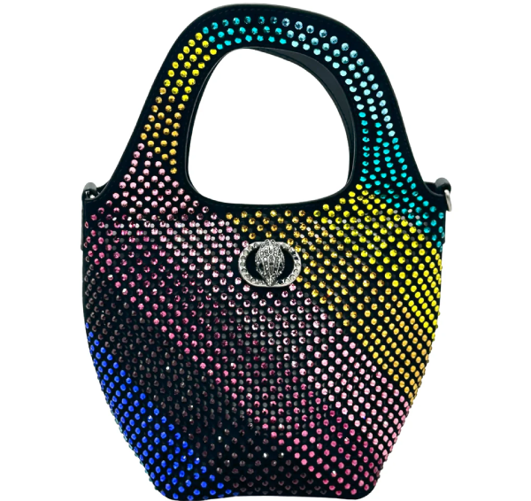 Kurt Geiger Small Chelsea Crystal Hobo  Bag- Rainbow Crystal