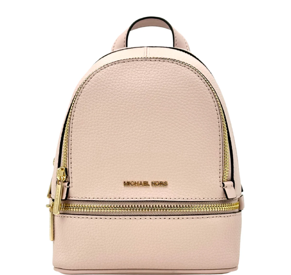 Michael Kors Rhea Small Leather Backpack-Light Pink/Mauve