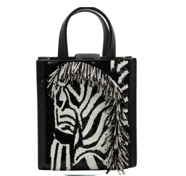 Kate Spade New York Manhattan Zebra Embellished Mini Tote