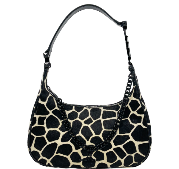 Michael Kors Giraffe Print Piper Small Shoulder Bag - Black