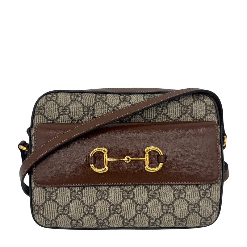 Gucci Horsebit 1955 Small GG Supreme Brown Shoulder Bag