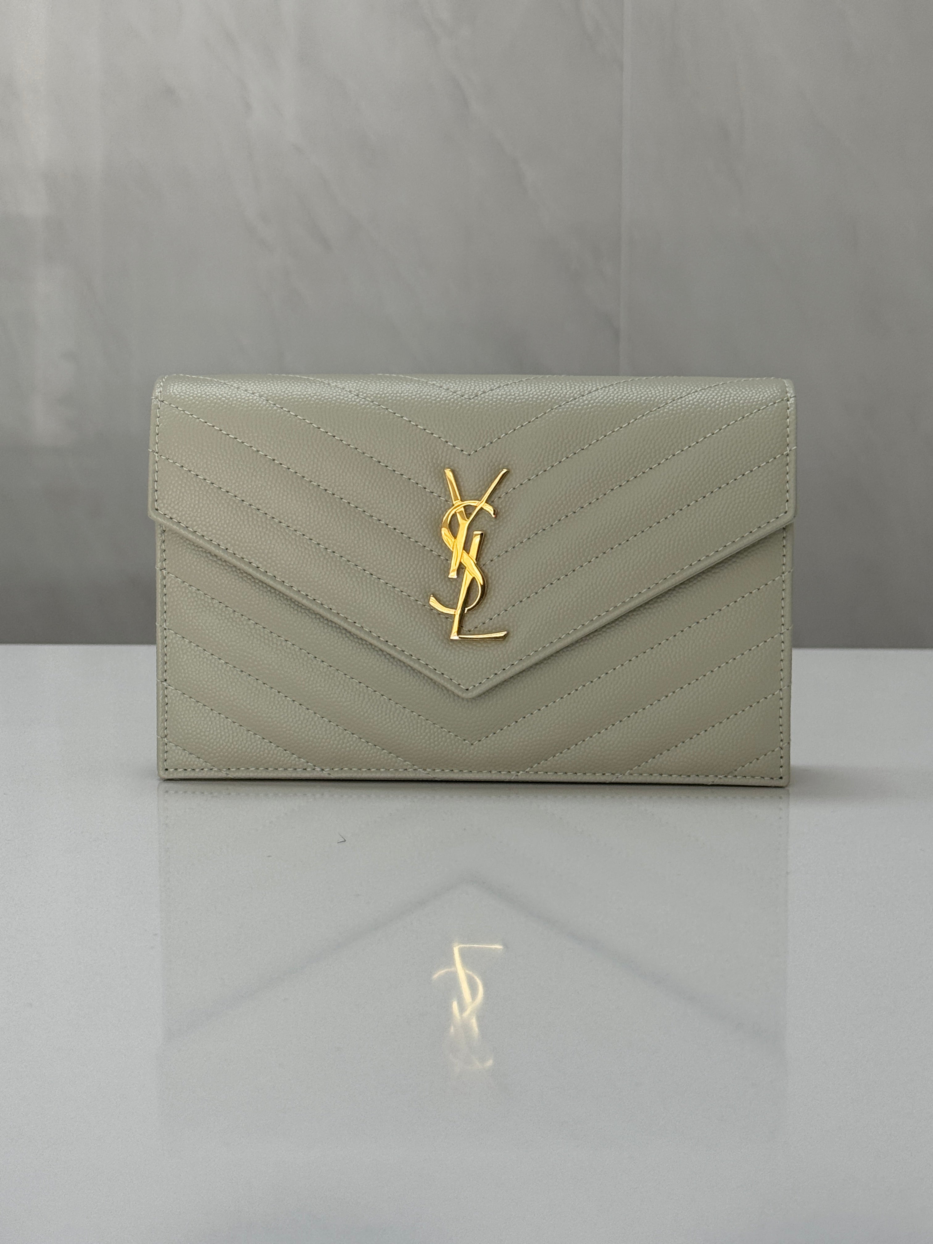 Saint Laurent YSL Cassandre Matelasse Large Flap Wallet