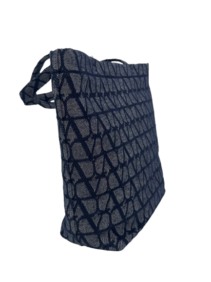 Valentino Garavani VLogo Denim Tote Bag Blue Large Designer Shoulder Bag