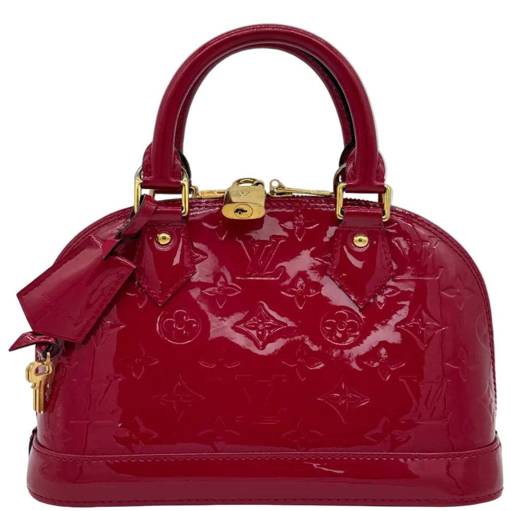 Louis Vuitton Alma BB Rose Indien Monogram Vernis Patent Leather Bag