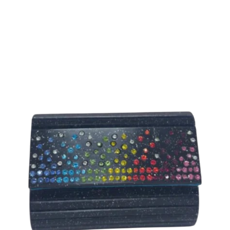 Kurt Geiger Mini Party Clutch Crystal Glitter-Black/ Multi