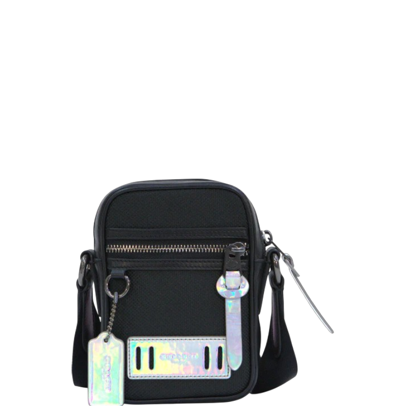 Coach Men's Black Shoulder Terrain Reflective Crossbody Bag - Black