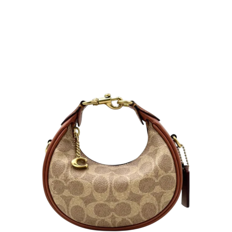 Coach Mini Jonie Bag In Signature Canvas- Brass/Tan Caramel