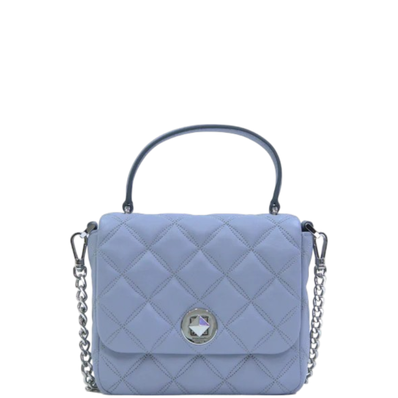 Kate Spade Natalia Quilted Square Leather Crossbody Bag - Brushed Steel