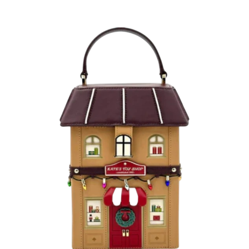 Kate Spade Oh What Fun 3D Toy Store Crossbody House Purse - Brown/Red