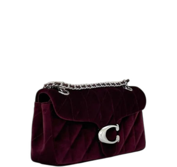 Coach Tabby 26 Merlot Quilted Shoulder Bag- Velvet