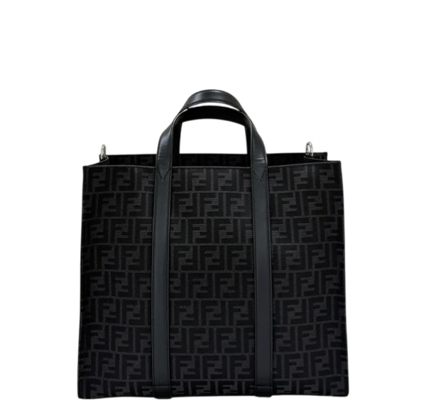 Fendi Jacquard Shopper Tote Bag - Black