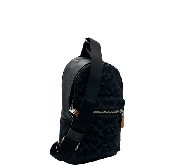 Coach West Pack In Signature Denim - Black