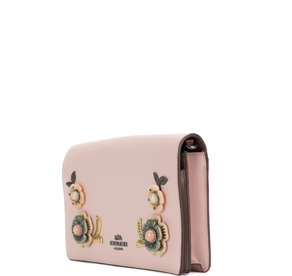 Coach Hayden Foldover Crossbody Clutch With Tea Rose Stones - Pink