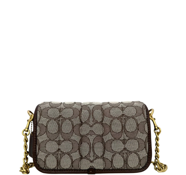 Coach Dinky 18 In Signature Jacquard With Quilting-Brass/Oak Maple