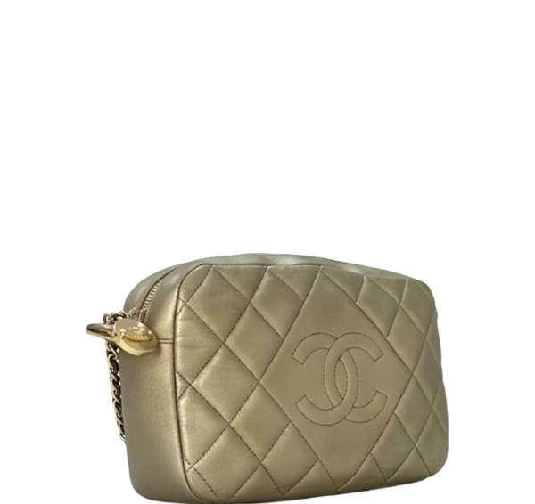 Chanel Quilted Leather Camera Bag Ivory-Beige