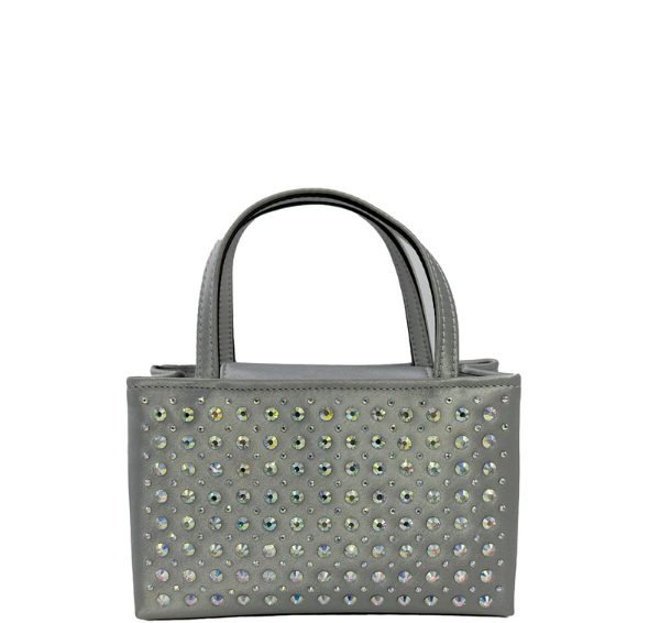 Kate Spade Sam Icon Crystal Embellished Fabric Mini Tote - Platinum Grey