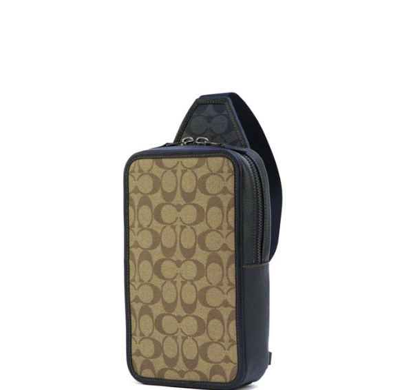 Coach Sullivan Pack In Blocked Signature Canvas - Khaki/Charcoal