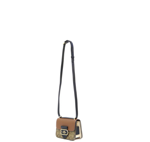 Coach Morgan Square In Colorblock Signature Canvas - Khaki Multi