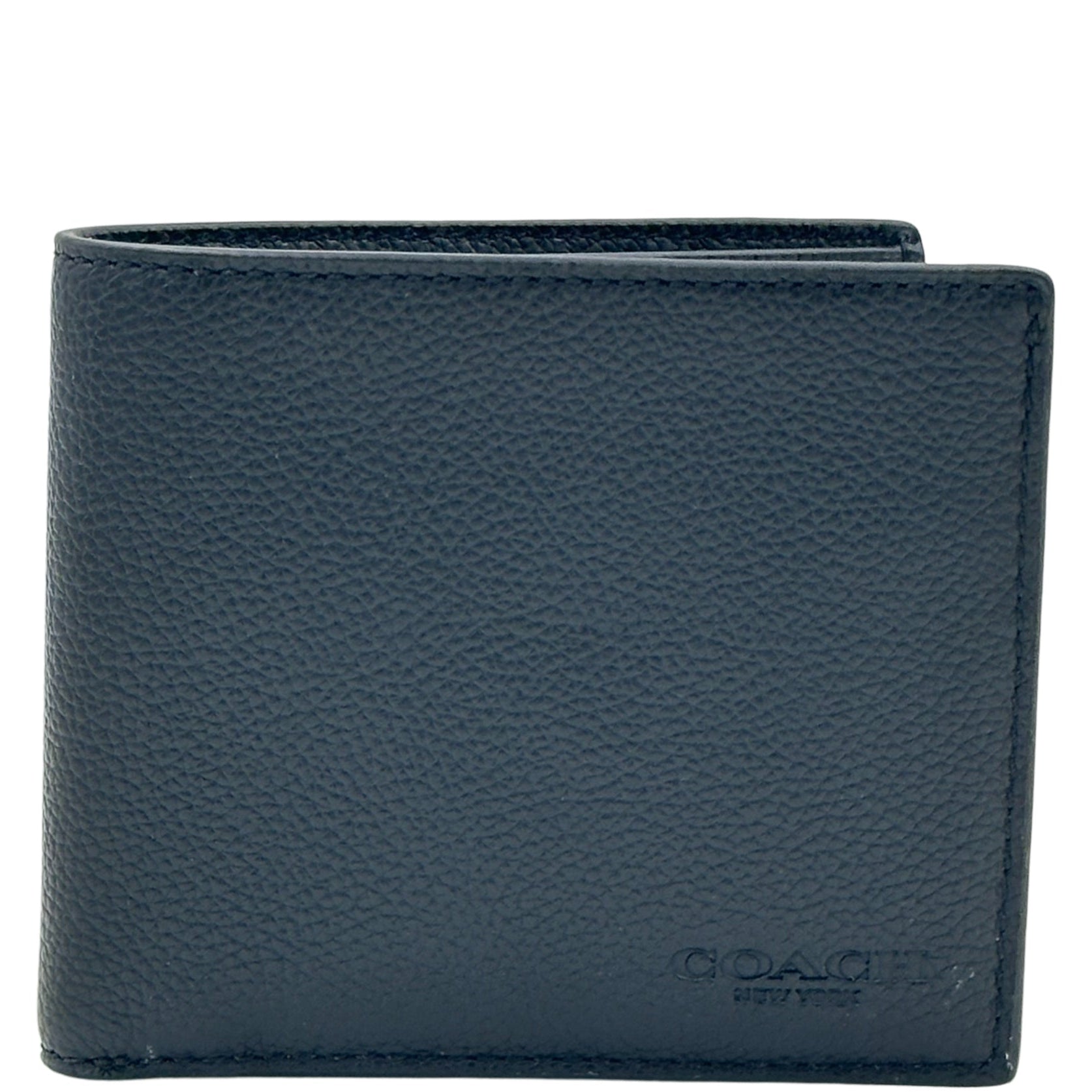 Coach Men's ID Billfold Wallet in Refine Pebble Leather - Black