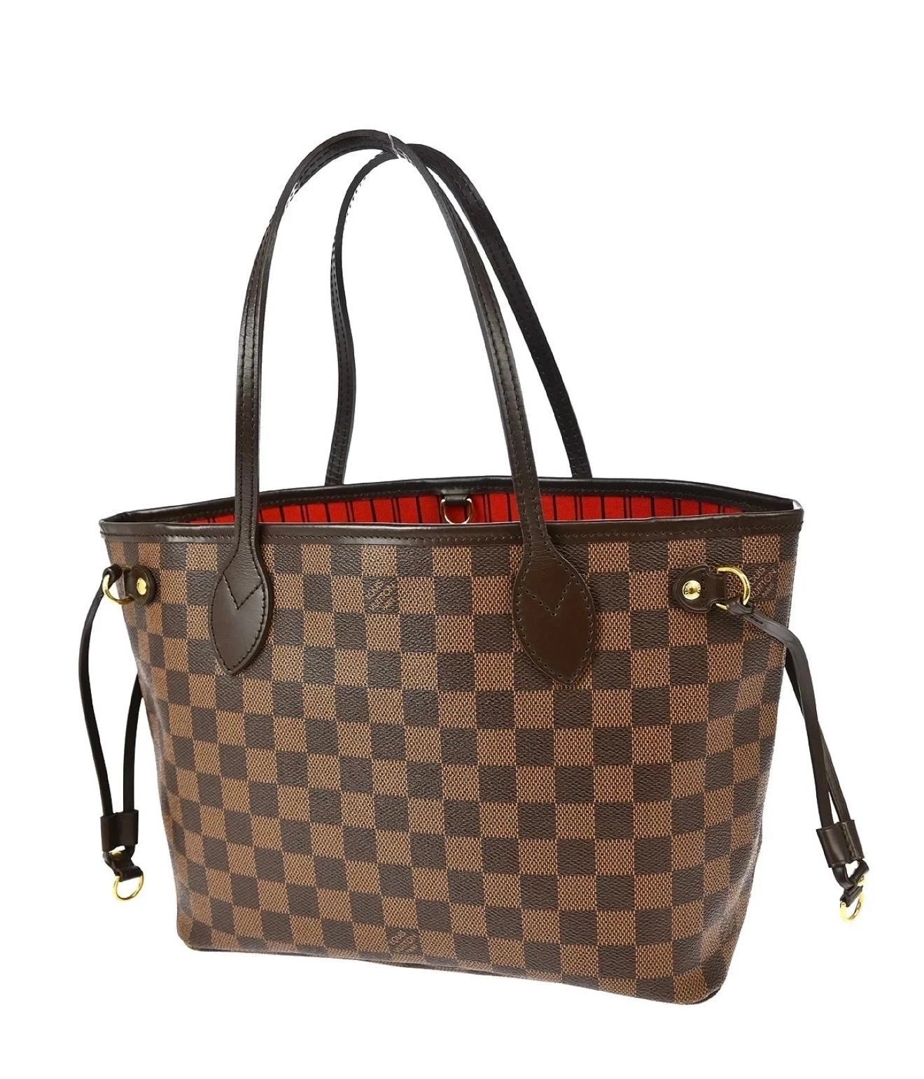 Louis Vuitton Neverfull PM Damier Ebene Canvas Tote Bag